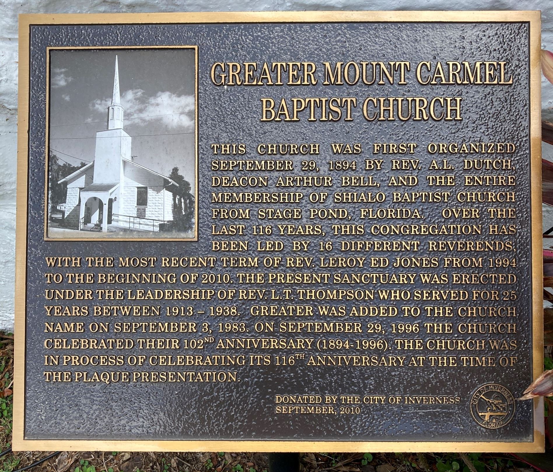 122 Dr Martin Luther King Jr Ave plaque - 2022