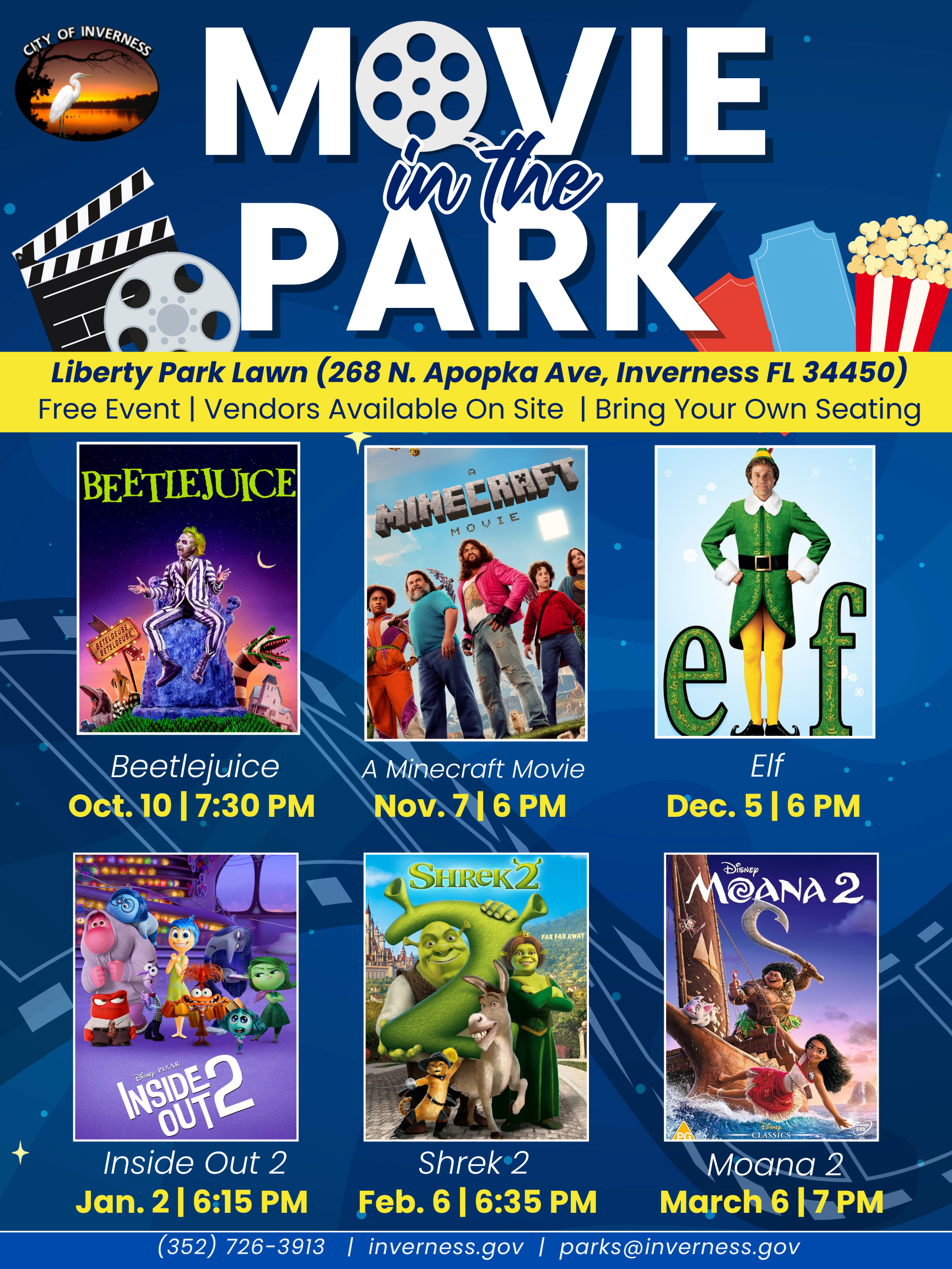 Movie in the Park 2025-2026 Season